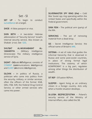 Spy Language Spy Lingo - A Compendium Of Terms Used In The Intelligence Trade | PDF