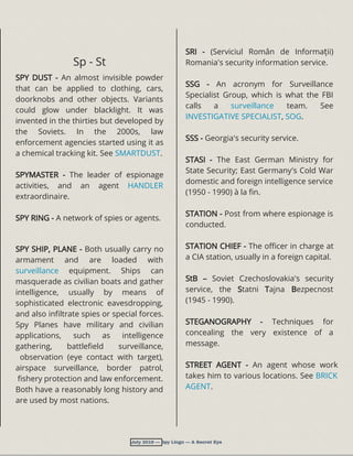 Spy Language Spy Lingo - A Compendium Of Terms Used In The Intelligence Trade | PDF