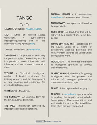 Techint Collection Process Spy Lingo - A Compendium Of Terms Used In The Intelligence Trade | PDF