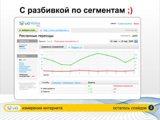 С разбивкой по сегментам ;)




измерения интернета   осталось слайдов   2
 