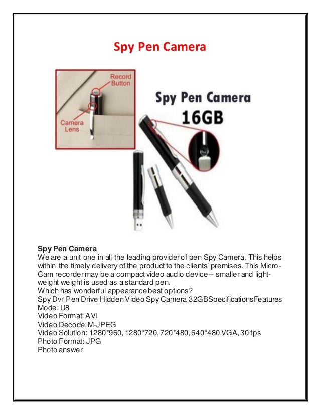 Spy Pen Camera User Manual Pdf