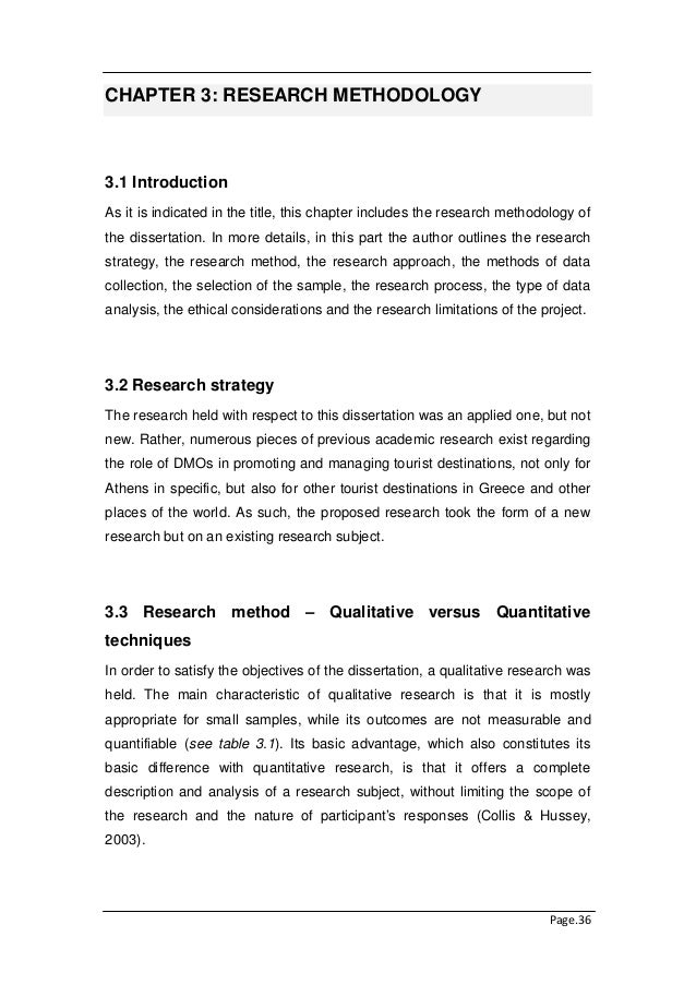 Tourism dissertation methodology