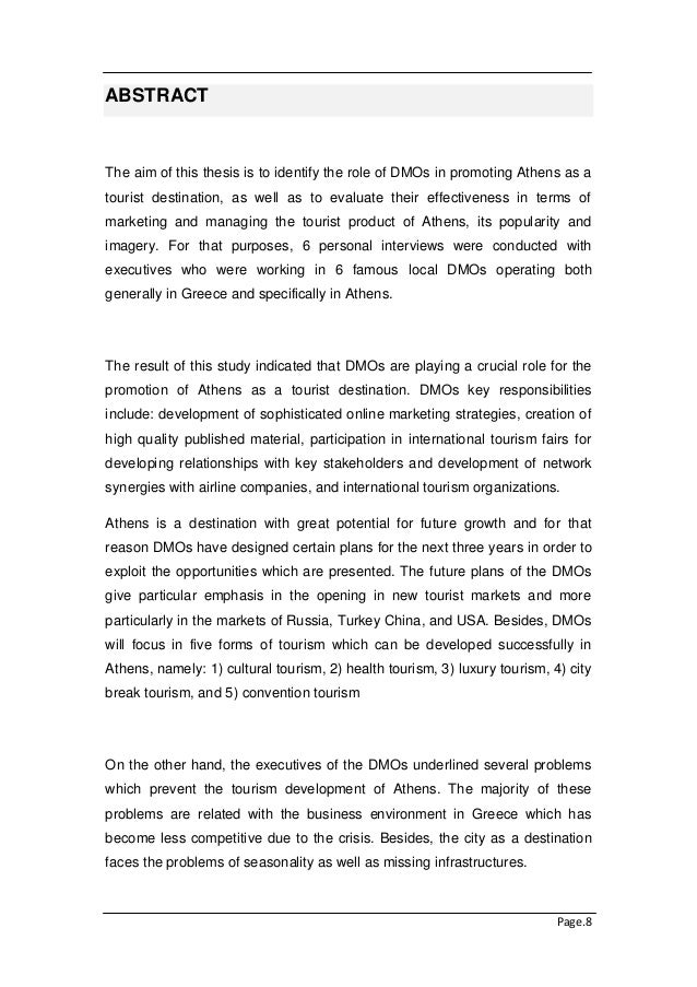 Phd thesis on tourism marketing