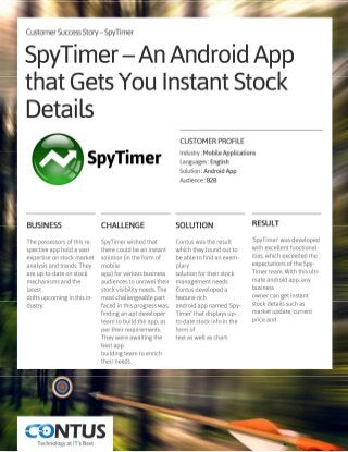 SpyTimer – An Android App that Gets You Instant Stock Details
