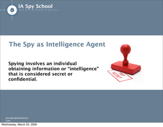 IA/UX Spy School