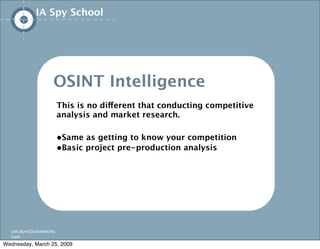 IA/UX Spy School