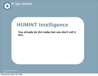 IA/UX Spy School