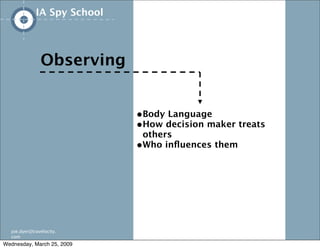 IA/UX Spy School