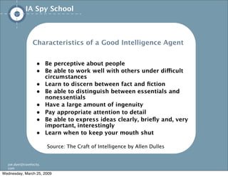 IA/UX Spy School