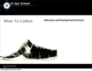 IA/UX Spy School
