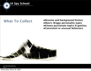 IA/UX Spy School