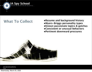 IA/UX Spy School