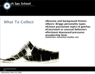 IA/UX Spy School