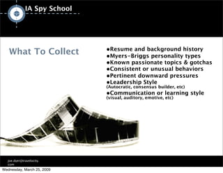 IA/UX Spy School