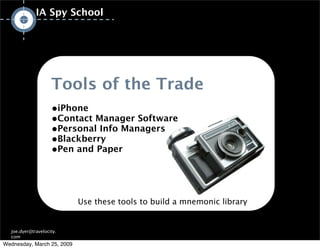 IA/UX Spy School