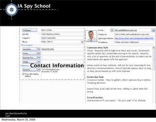 IA/UX Spy School