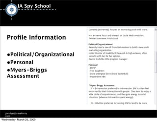 IA/UX Spy School