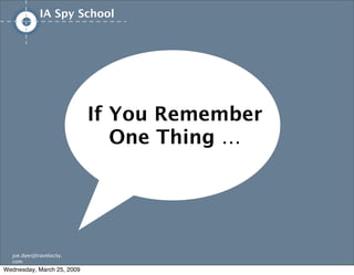 IA/UX Spy School