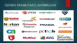 GEHIEN ERABILITAKO ANTIBIRUSAK

 