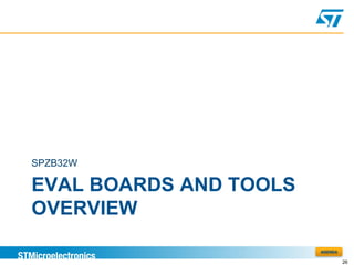 SPZB32W

EVAL BOARDS AND TOOLS
OVERVIEW
                        AGENDA

                                 26
 