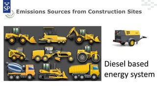 Emissions Sources from Construction Sites
Diesel based
energy system
 
