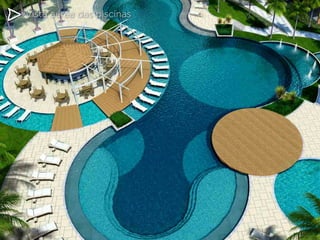 Vista aérea das piscinas

 