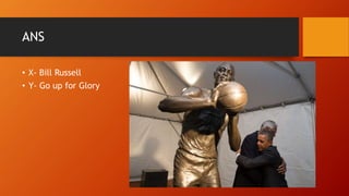 ANS
• X- Bill Russell
• Y- Go up for Glory
 