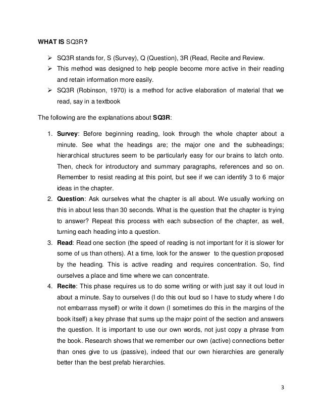 Sq3r psychology example picture
