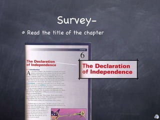 Read the title of the chapter  Survey- 