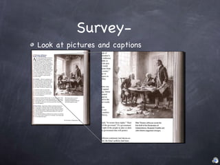 Look at pictures and captions Survey- 