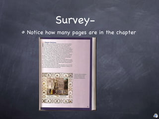 Notice how many pages are in the chapter Survey- 