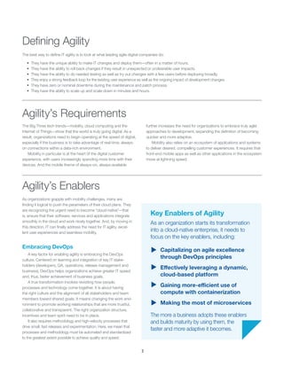 A Roadmap to Agility