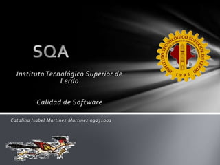 Instituto Tecnológico Superior de
                Lerdo

          Calidad de Software

Catalina Isabel Martinez Martinez 09231001
 