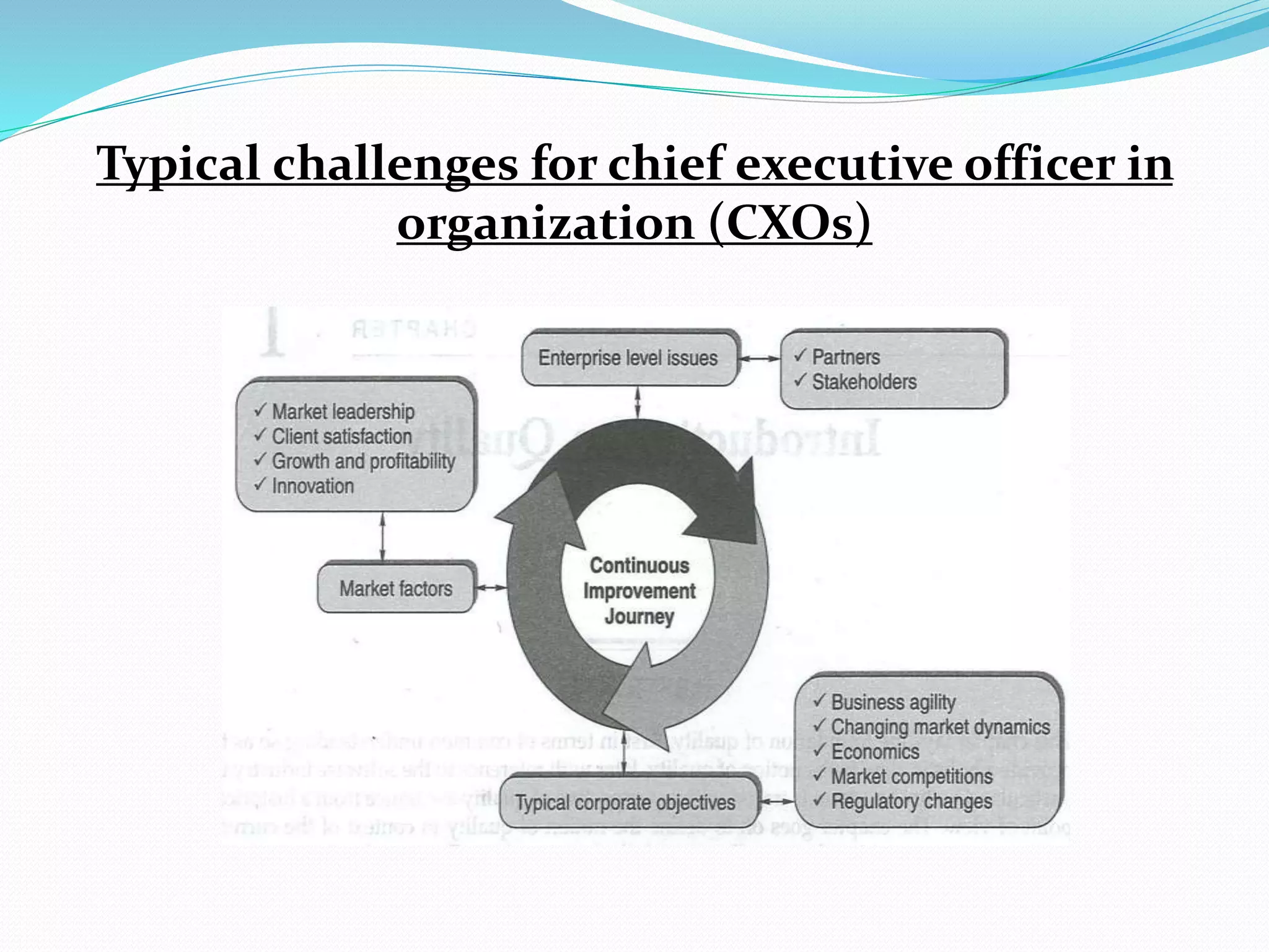 Typical challenges for chief executive officer in
organization (CXOs)
 