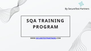 SQA Systematic process in every phase of development. Encompasses ...