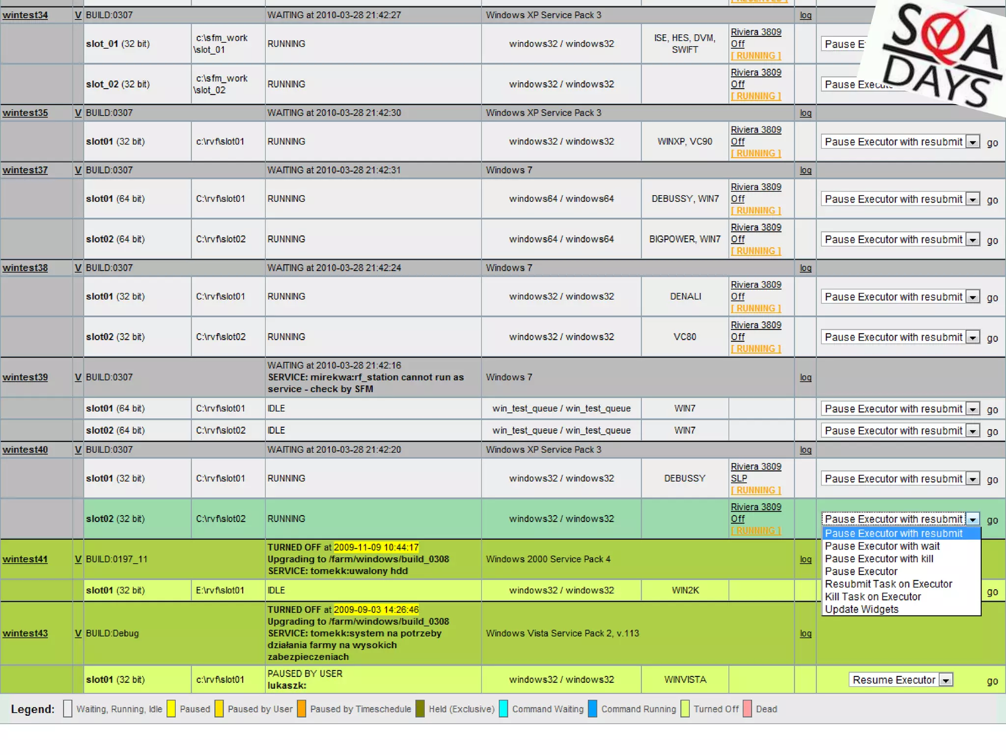логи упавших тестовСервер БДВеб-сервер