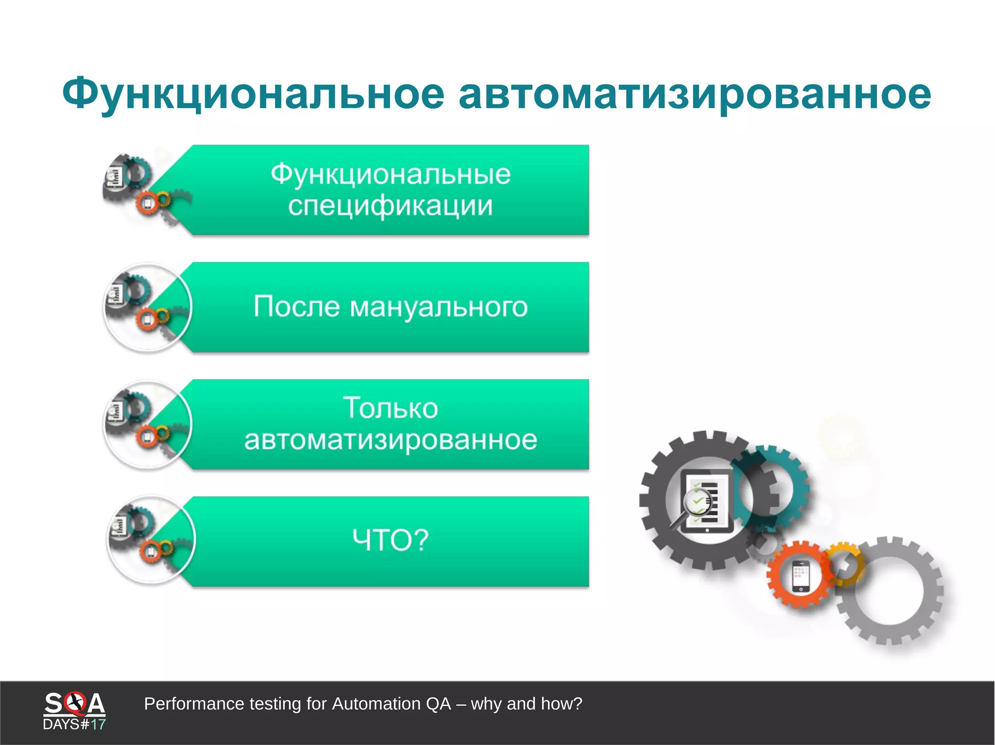 Performance testing for Automation QA – why and how?
Функциональное автоматизированное
 