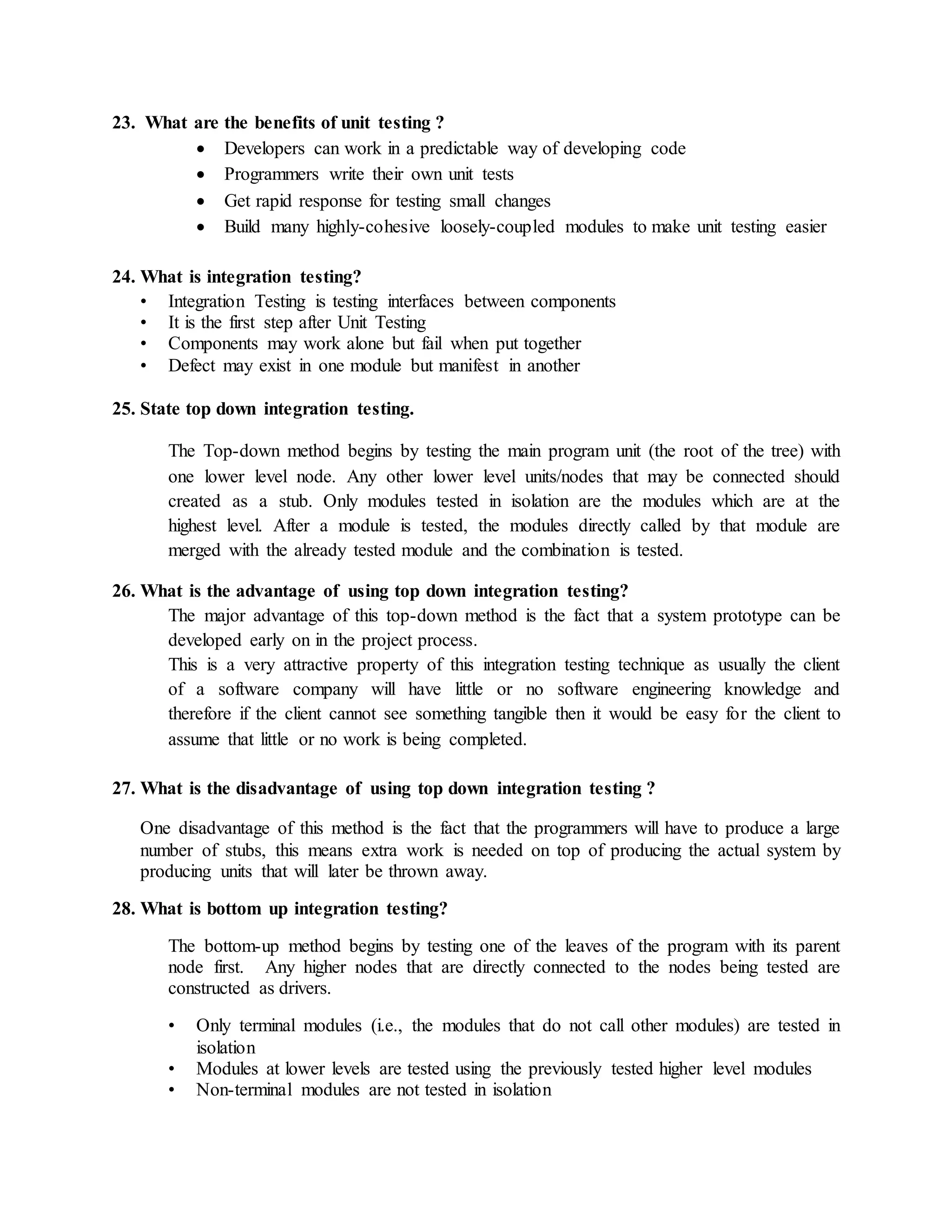 SOFTWARE QUALITY ASSURANCE AND TESTING - SHORT NOTES | DOC