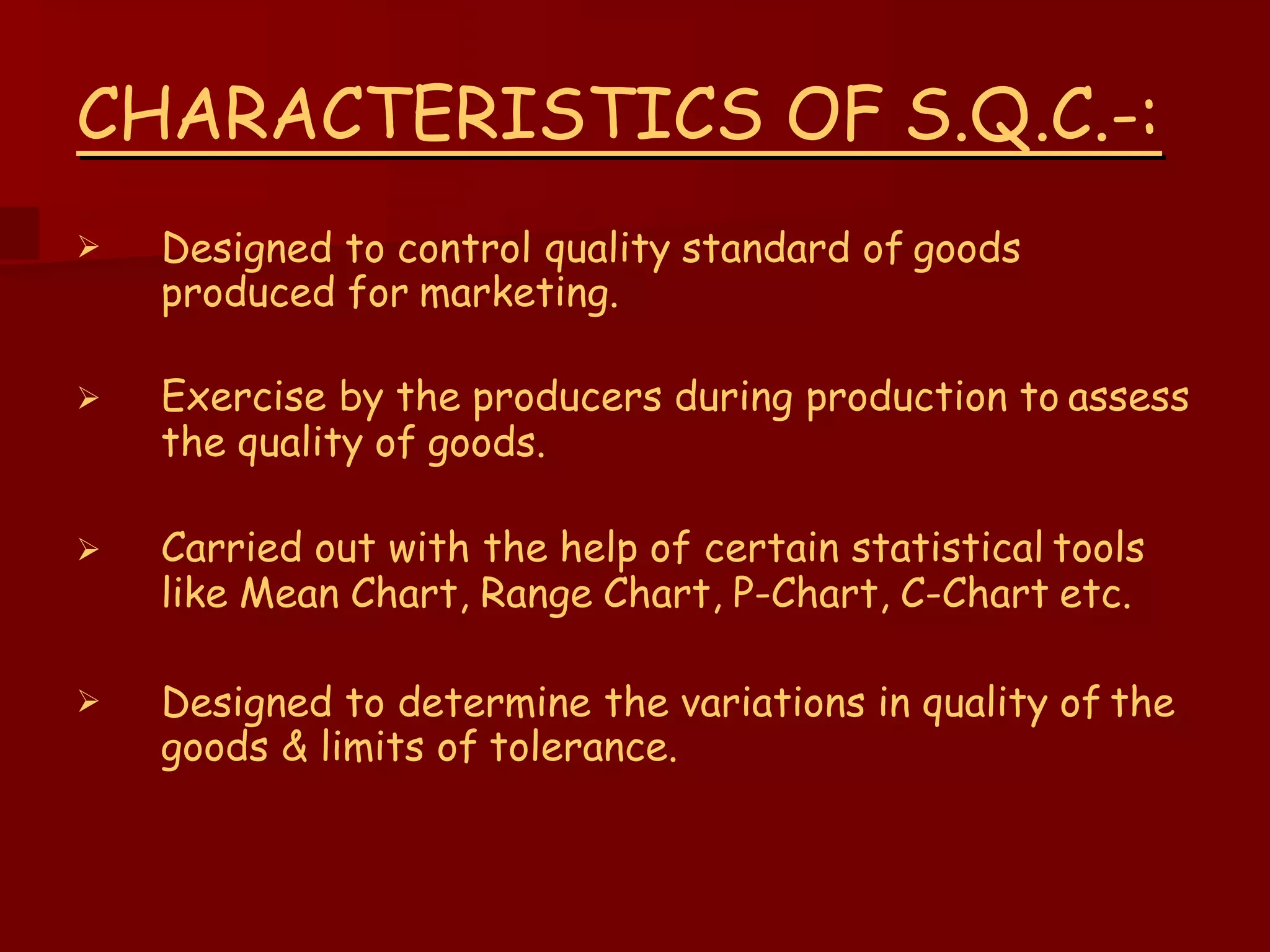 STATISTICAL QUALITY CONTROL- QUALITY ASSURANCE | PPTX