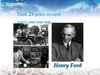 Took  25  years to earn US$1,000,000,000 Henry Ford 