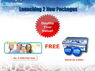 Launching 2 New Packages Double Your Value! Rs. 7,750/Full Year FREE Worth Rs 5,000/- 