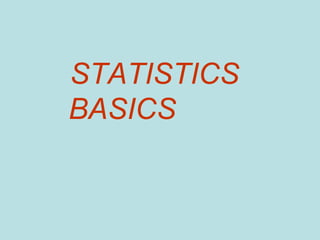 STATISTICS
BASICS
 
