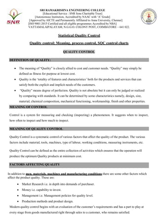 Comprehensive Overview of Statistical Quality Control and Quality ...