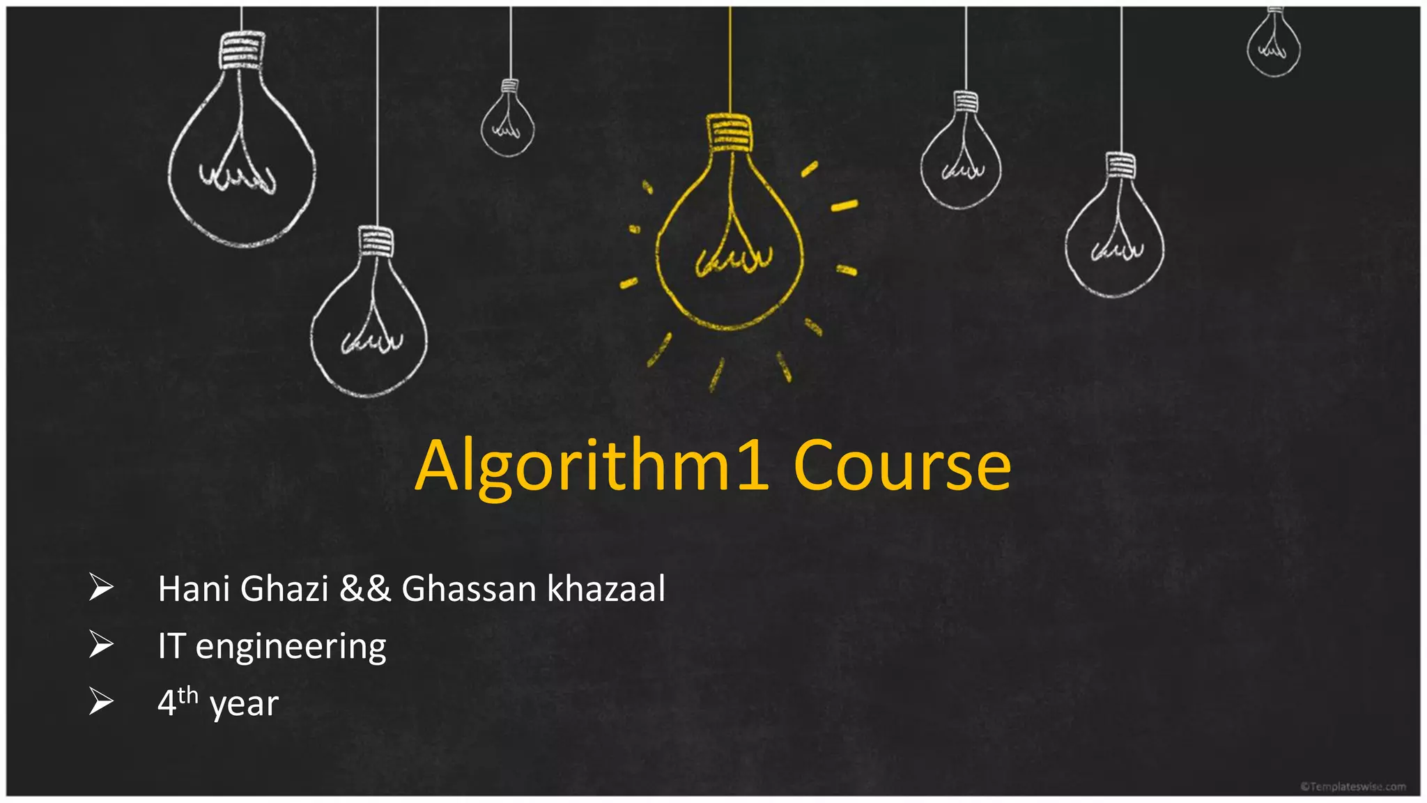 Algorithm1 course 1st slide | PPT