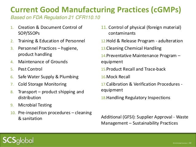 Fda Good Manufacturing Practices Food Fda Good Manufacturing Practices Food