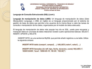Lmd Sql Lenguaje SQL | PPT