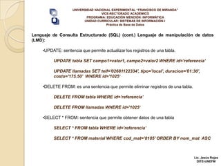 Lmd Sql Lenguaje SQL | PPT
