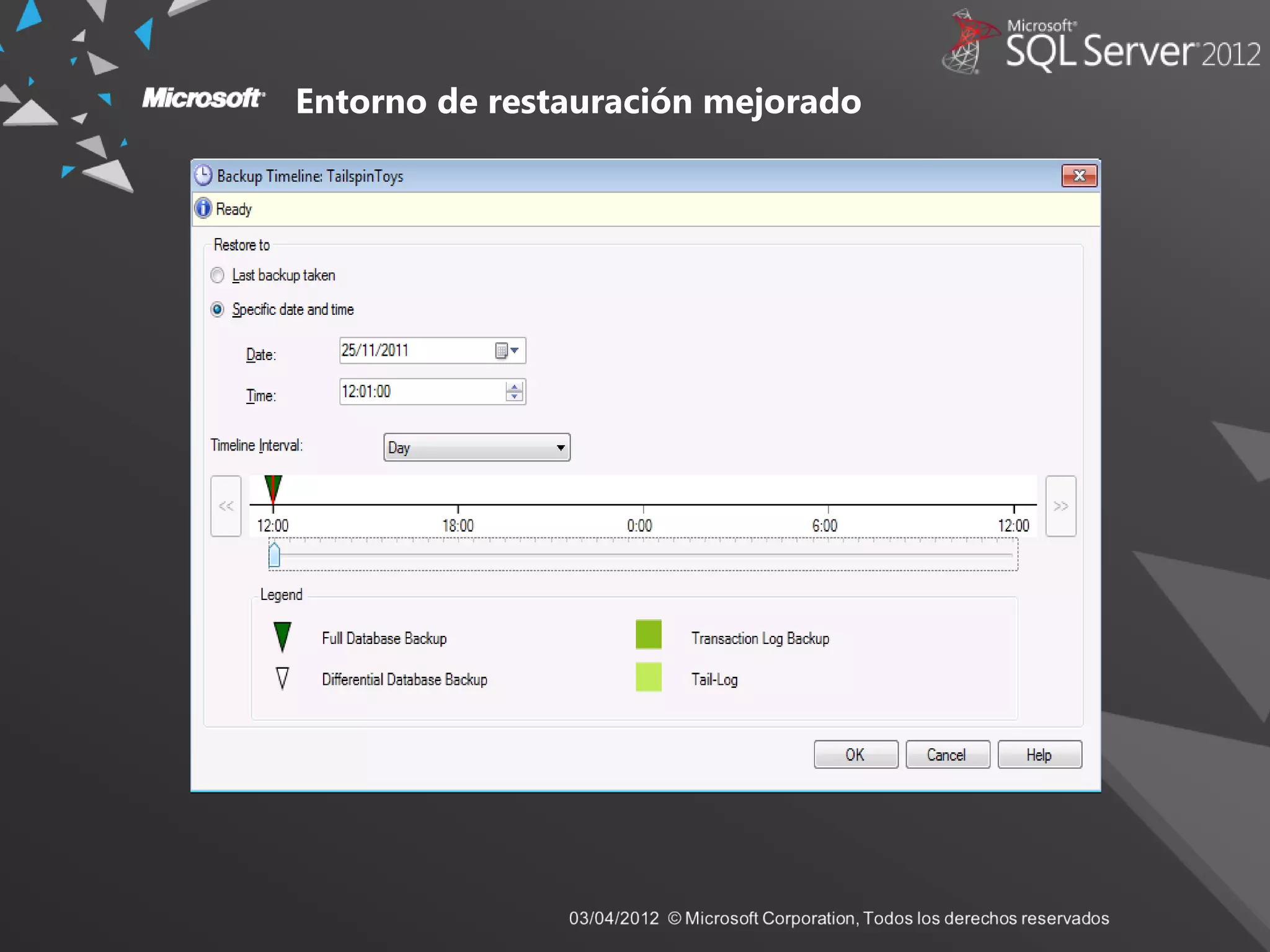 Entorno de restauración mejorado
 