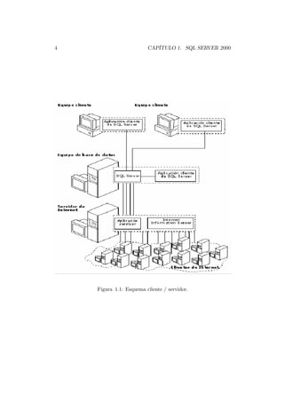 4                        CAPÍTULO 1. SQL SERVER 2000




    Figura 1.1: Esquema cliente / servidor.
 
