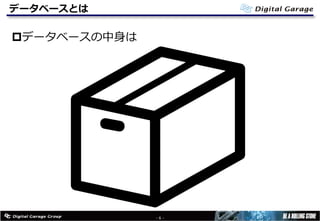データベースとは
pデータベースの中⾝は
- 6 -
 
